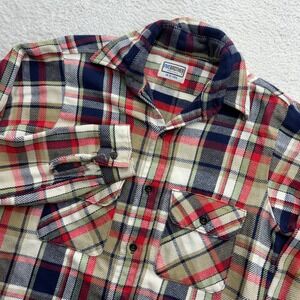 Five Brother Vintage Plaid Flannel Shirt Mens Small Made in USA Red Navy Green